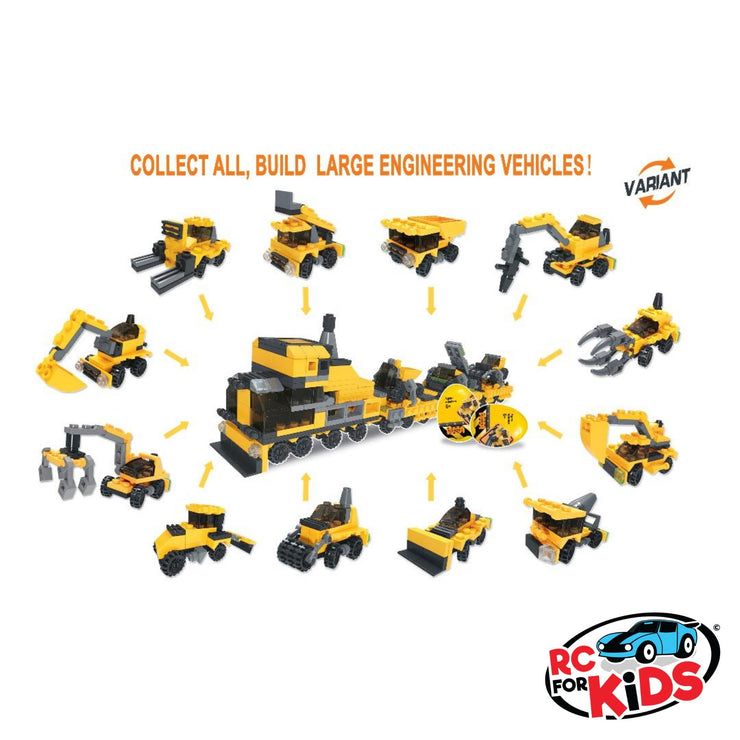 City Construction Building Brick Block Large Excavator set 2 in 1