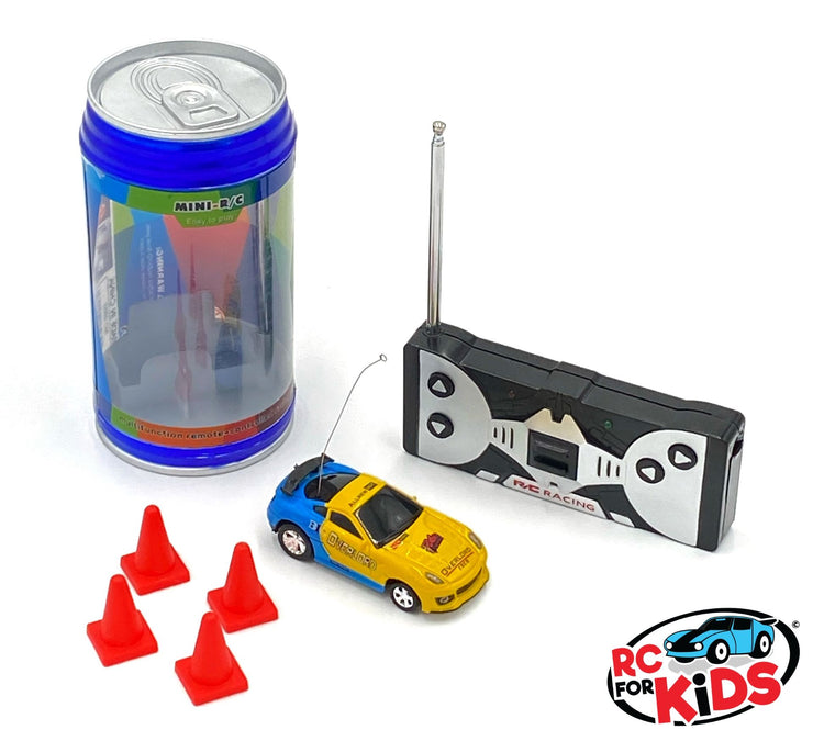 Micro RC Car | Blue Metal Can | Remote Control Mini Race Car